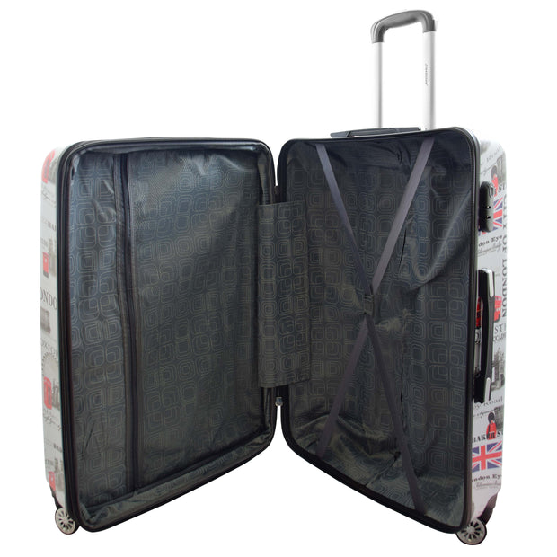 City of London 4 Wheel Suitcases Hard Shell Expandable Luggage Bags