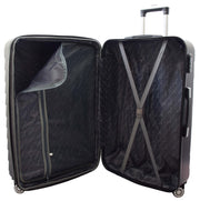 4 Wheel Suitcases Hard Shell Black ABS Digit Lock Lightweight Luggage Travel Bag Melton large-3