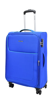Lightweight 4 Wheels Soft Luggage Expandable TSA Lock Mercury Blue