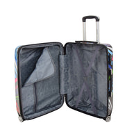 Expandable Hard Shell Multicolour Hearts 4 Wheel Luggage Suitcase Medium 4