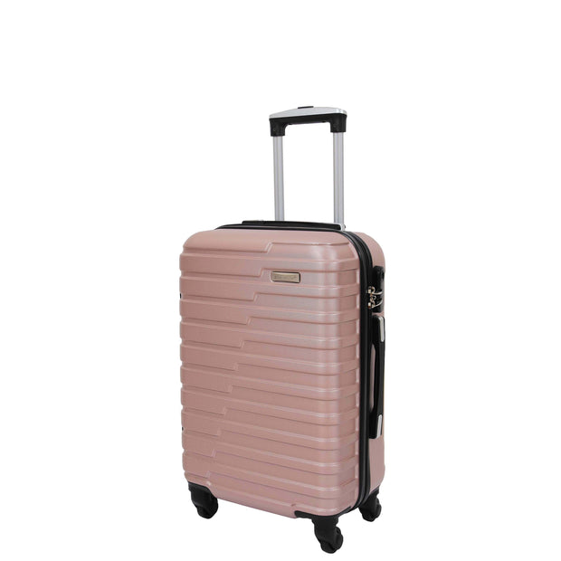 Robust 4 Wheel Suitcases ABS Rose Gold Lightweight Digit Lock Luggage Travel Bag Stargate