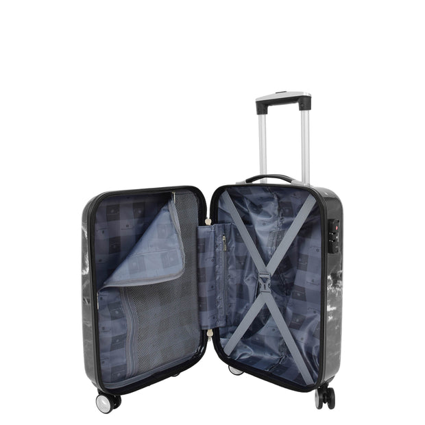 4 Wheel Luggage Hard Shell Expandable Suitcases Black Granite Small 5