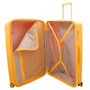Exclusive Suitcases on Wheels Solid Hard Shell Luggage Lightweight Expandable Travel Bags Trek Yellow