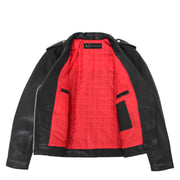 Womens Cowhide Black Biker Jacket Tough Heavy Duty Leather Brando Style Kira Lining