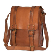 Real Leather Cross Body Messenger Bag Truman Rust Brown Feature