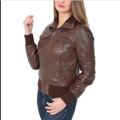 Set a Unique Style with the Women's Leather Bomber Jacket Today