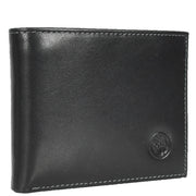 Premium Leather Mens Bi-Fold Slim Wallet Coins Money Clip Holder Style A208 Black