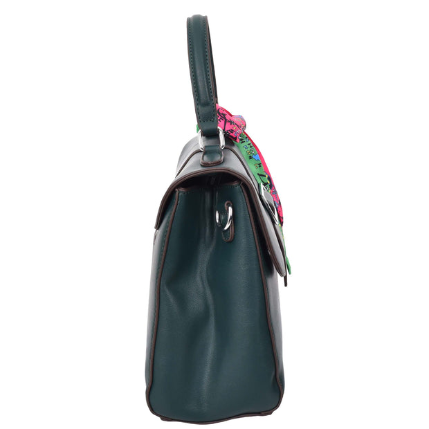 Womens Handbag Faux Leather Top Handle Doctors Bag Outgoing Fashion Tote A897 Green-3