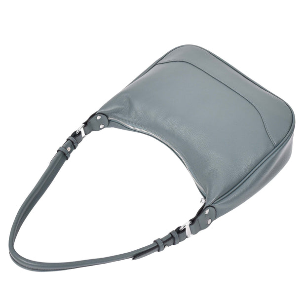 Real Leather Hobo Handbag Womens Shoulder Bag Cross Body Multi Straps A688 Teal-8