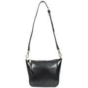 Womens Genuine Leather Cross Body Bag Small Zip Top Sling Handbag Liv Black