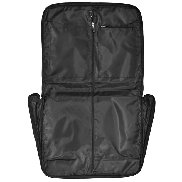 Real Leather Large Travel Suit Carrier Slim Dress Garment Storage Bag A1342 Black