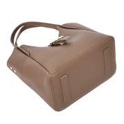 Womens Leather-Look Handbag Casual Basket Shape Small Fashion Tote Bag AH181 Brown-7