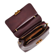 Womens Real Leather Handbag Small Evening Outgoing Fashion Tote Bag A776 Brown-5