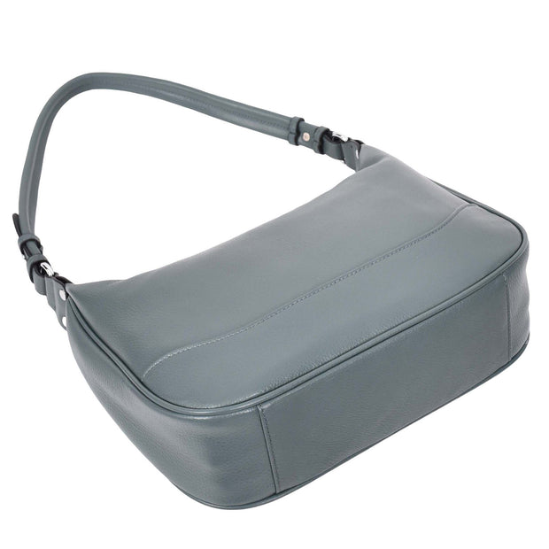 Real Leather Hobo Handbag Womens Shoulder Bag Cross Body Multi Straps A688 Teal-7