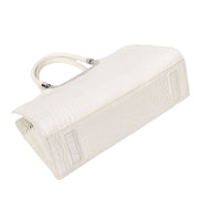 Womens Leather Handbag Croc-Print Casual Fashion Top Handle Tote Bag A880 Off White-8