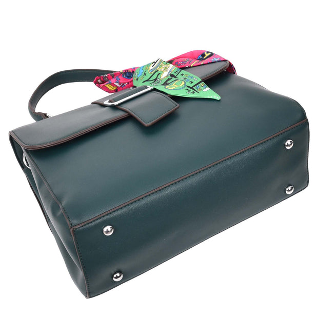 Womens Handbag Faux Leather Top Handle Doctors Bag Outgoing Fashion Tote A897 Green-7