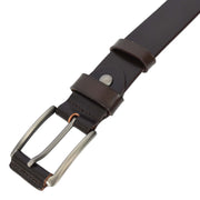 Men's Genuine Leather Belt Classic Buckle Design Multiple Colours Casual Style A008 Brown