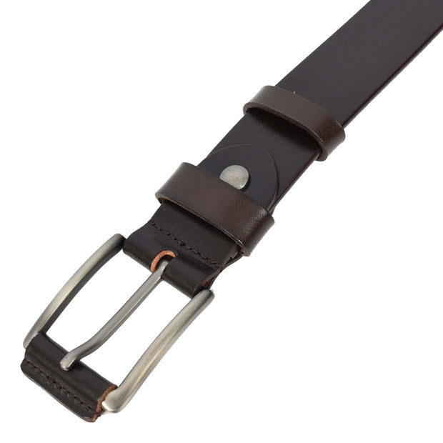 Men's Genuine Leather Belt Classic Buckle Design Multiple Colours Casual Style A008 Brown