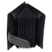 Premium Leather Credit Card Holder Accordion Style Multi-Card Slots Wallet Organiser A164 Black
