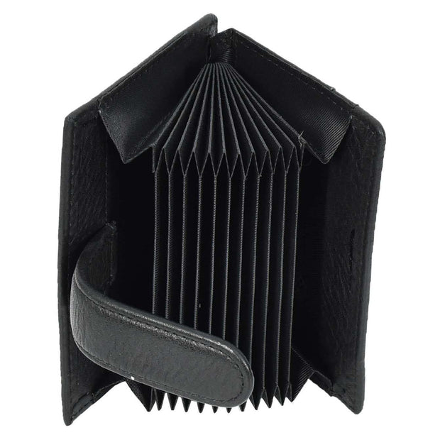 Premium Leather Credit Card Holder Accordion Style Multi-Card Slots Wallet Organiser A164 Black