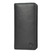 Real Leather Large Capacity Clutch Purse Zip Around Mobile Cards Glasses Organiser Travel Wallet A196 Black