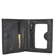 Genuine Leather Mens Slim Bi-Fold Style Wallet Notes Coin Pocket Business Cards A208 Black