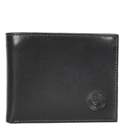 Premium Leather Mens Bi-Fold Slim Wallet Coins Money Clip Holder Style A208 Black