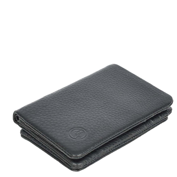 Premium Leather Mens Bifold Wallet Multi Compartments Coins Notes Card Holder A639 Black