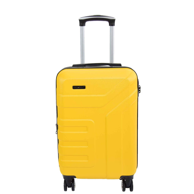 Hard Shell Cabin Bag Expandable Wheeled Spinner Luggage Rio Yellow
