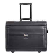 Pilot Case on Wheels Faux Leather Large Business Briefcase Luxor Black 2