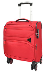 Budget Airline Under Seat Cabin Size Suitcase Lightweight 4 Wheel Hand Luggage Atom Red