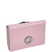 Womens Leather Purse Trifold Metal Clasp Cash Coins Cards Wallet A209 Lilac 2