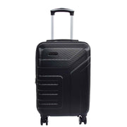 Hard Shell Cabin Bag Expandable 4 Wheeled Spinner Luggage Rio Black 1