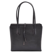Womens Genuine Leather Shoulder Bag A4 Size Classic Handbag A062 Black