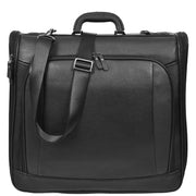 Premium Leather Large Suit Carrier Dress Carry On Garment Travel Bags A1321 Black