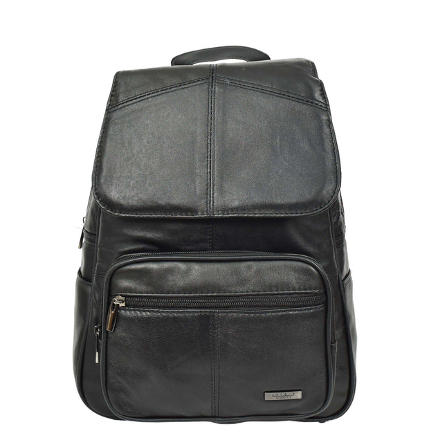 Womens Leather Backpack Soft Casual Rucksack Daypack A970 Black
