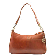 Womens Detachable Straps Leather Shoulder Bag ELLA Cognac 5