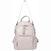 Women's Genuine Leather Backpack Multiple Pockets Casual Fashion Rucksack A618 Taupe-8