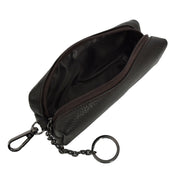 Large Size Real Leather Key Ring Case Pen Pencil Glasses Car Key Holder Pouch A932 Brown