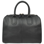 Womens Leather Handbag Large Tote with Shoulder Strap Casual Style Thea Black
