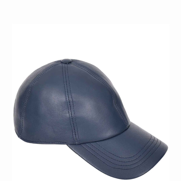 Genuine Leather Baseball Cap Sports Casual Viper Navy-4