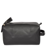 Genuine Soft Leather Black Travel Wash Bag A179-2