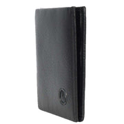 Genuine Leather Mens Slim Bi-Fold Style Wallet Notes Coin Pocket Business Cards A208 Black