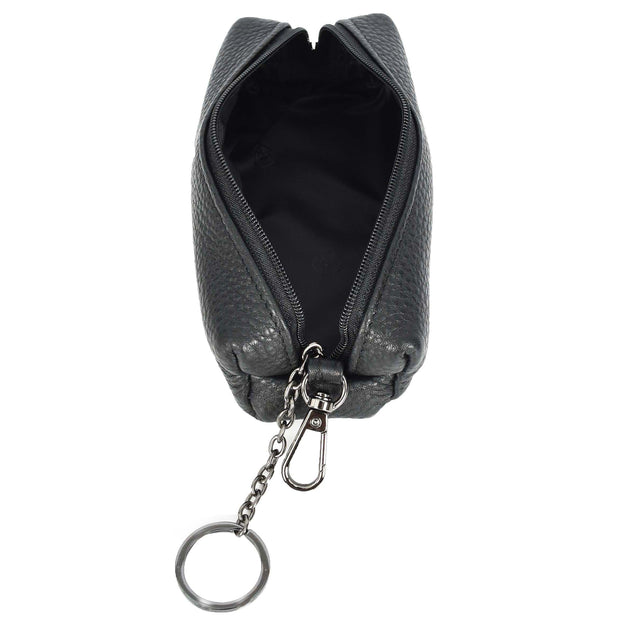 Large Size Real Leather Key Ring Case Pen Pencil Glasses Car Key Holder Pouch A932 Black
