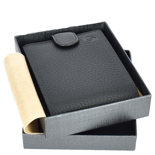 Premium Leather Mens Bifold Wallet Multi Compartments Coins Notes Card Holder A639 Black