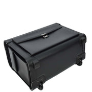 2 Wheeled Pilot Case Faux Leather Business Flight Travel Briefcase Cabin Bag Vega Black