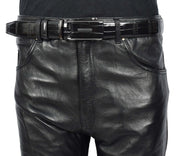 Mens Premium Leather Croc-Pattern Adjustable Ratchet Buckle Belt Daily Wear A03 Black