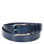 Men's Genuine Leather Belt Classic Buckle Design Multiple Colours Casual Style A008 Navy