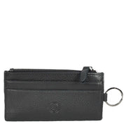 Genuine Leather Large Lightweight Key Case Wallet Car Key Holder Zipper Pouch A633 Black