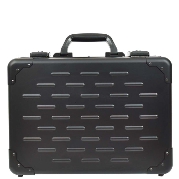 Attache Case Black Aluminium Classic Dual TSA Lock Briefcase Business Bag Agent